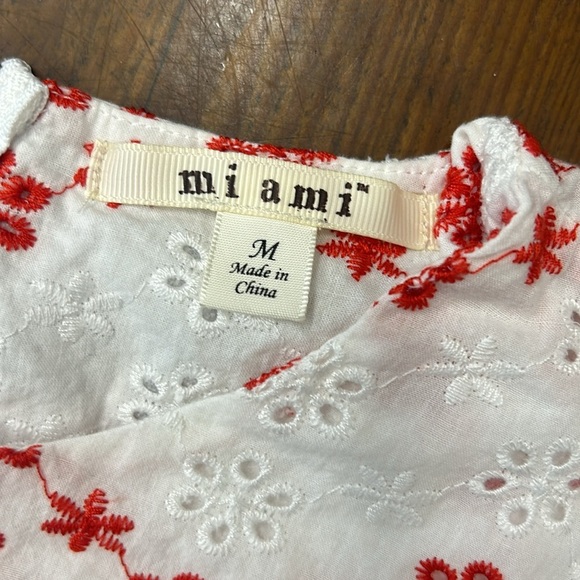 Floral Eyelet Dress - Red and White - Picture 2 of 6